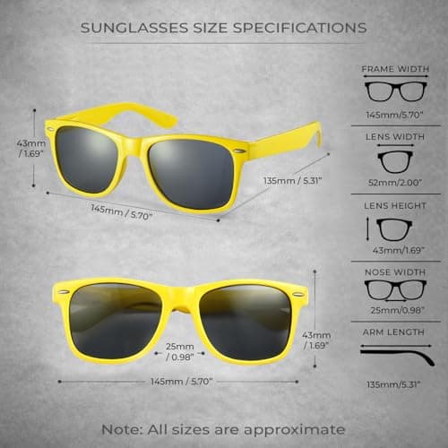 Komonee Drifter Sunglasses UV400 Protection Yellow Classic Style Retro Sun Shades Eye Glasses Unisex For Men Women Travel & Fashion – Lightweight Frame Fashion Eyewear Outdoors — view 5
