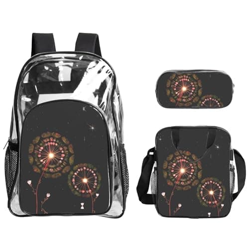 WZYCWB Starry Dandelion Patterned backpack set (lunch bag and pencil case) | Perfect for school, work, business trips, and travel.