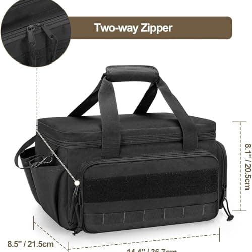 Sharplace Tool Bag, Heavy Duty Portable Large Capacity Electrician Tools Storage Bag with Adjustable Shoulder Strap Wide Mouth Multi-pouch Tool Organiser for Outdoor Plumber Carpenter Mechanic, Black — view 4