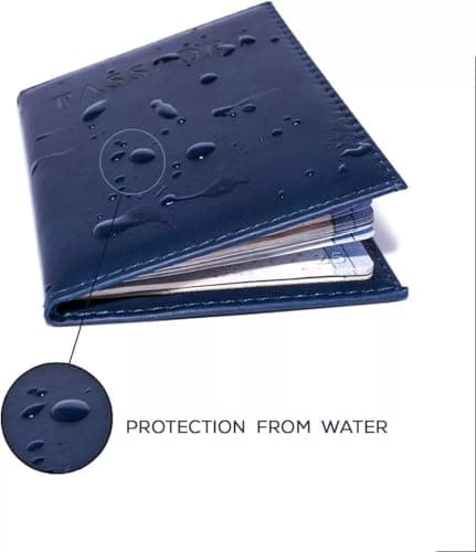 StoneMaxi Passport Cover UK Waterproof Passport Holder Travel Accessories Passport Protector PU Leather for Travel Business Cards Credit Cards and Boarding Passes (Orange) — view 4
