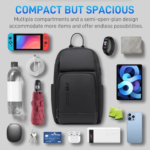 FENRUIEN Sling Chest Bag Holiday Essentials Cross Body Shoulder Bag for Men — view 3