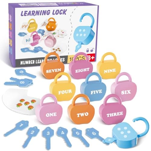 YYDeek Locks and Key Toddler Toys, Number Learning Counting Blocks for Kids
