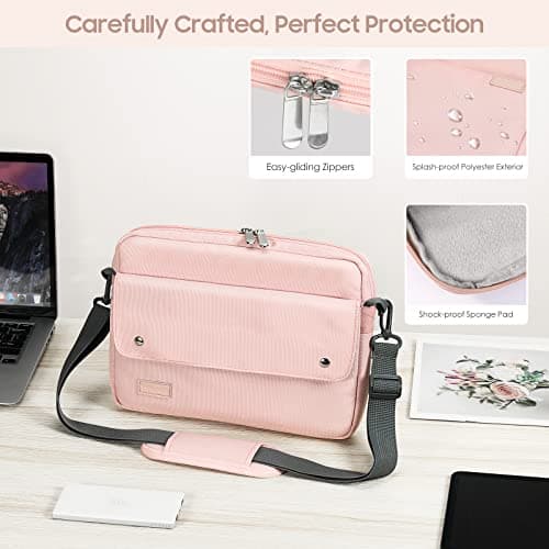 TiMOVO 9-11" Tablet Sleeve with Strap for iPad A16 Tab, Pink — view 5