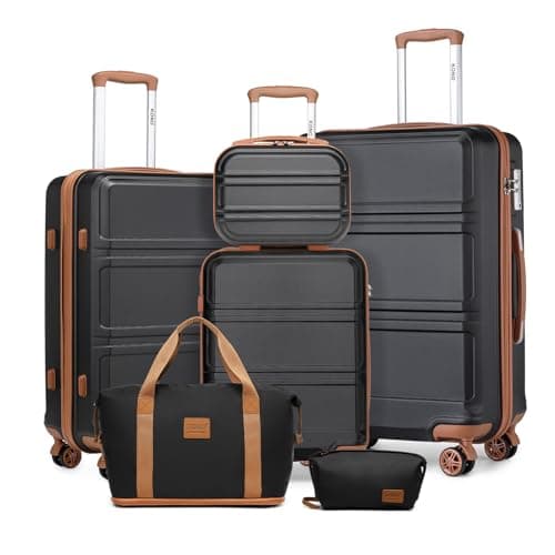 Kono 6 Piece Luggage Set ABS+PC Hard Shell 20/24/28 Inch Suitcase Bundle