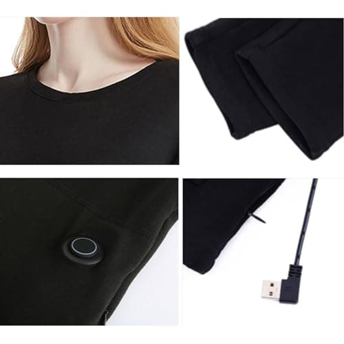 TOVCHEI Electric Heated Thermal Underwear Set Unisex APP Control USB Powered Heated Long Sleeve Shirts Leggings for Outdoor,28 Zone,M — view 3