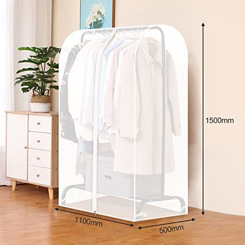 Newaner Garment Bag Long 110 cm Moth Protection for Clothes Rails, Translucent Garment Bags with Zip, Protective Cover, Clothes Rail for Dust, Moisture-Proof — view 2