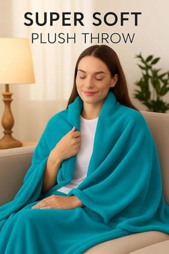 HOMES-LINEN Fleece Faux Fur Roll Mink Throws Soft Cosy Bed Blankets (Teal, Double (150Cm x 200cm)) — view 6