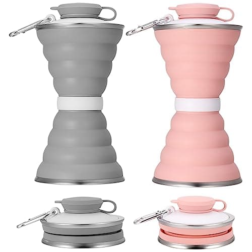 Firtink 2Pcs Collapsible Water Bottle,500ml Silicone Portable Travel Bottle