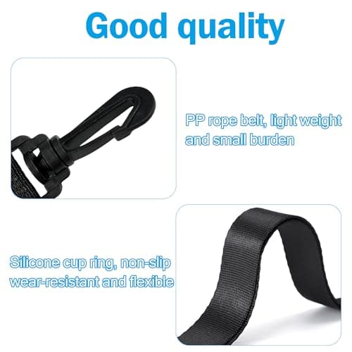 QACUU Black Adjustable Water Bottle Carrier with Shoulder Strap for Travel — view 3