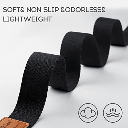 voidbiov D-Ring Buckle Yoga Strap 1.85 or 2.5M, Durable Cotton Adjustable Belt Perfect for Holding Poses, Improving Flexibility and Physical Therapy Black2.5M — view 4