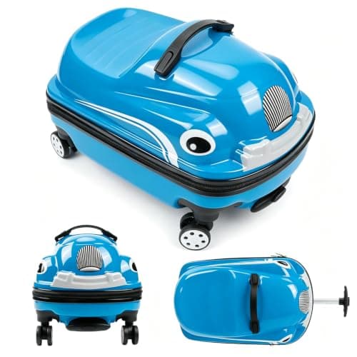 Latlliy Ride-On Kids Suitcase Kids Luggage on Wheels Kids Travel Bag for Girls and Boys, Lightweight Cabin Hand Luggage Children's Luggage for Short Breaks, Holidays, Sleepovers, School Trips