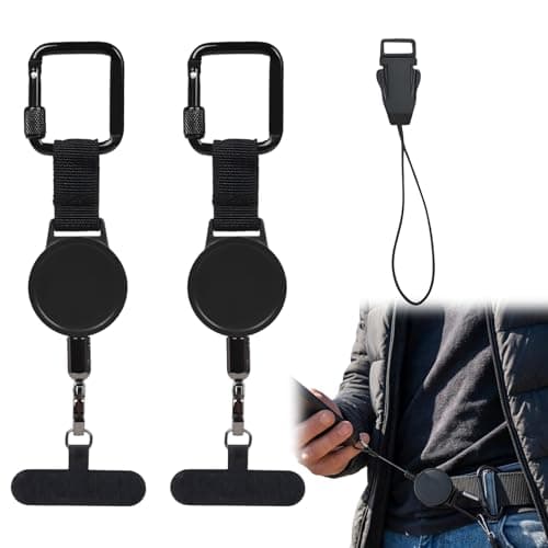 YFHUVB Hiking Phone Holder, 2-Pack Set Anti Theft Phone Lanyard with Retractable Design, Outdoor Phone Tether for Active Lifestyles, Travel Security Accessory