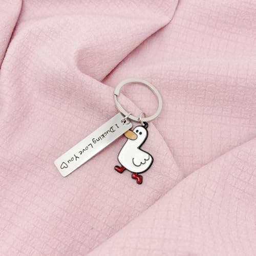 I Ducking Love You Keyring,Cute Duck Gift for Couples,Metal Duck Keyring for Valentine's Day Birthday Christmas Anniversary,I Love You Gift for Boyfriend Girlfriend Him Her — view 3