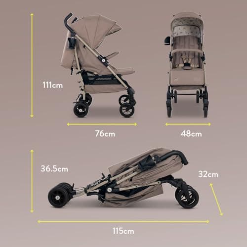 Cosatto Supa Lite Pushchair – from Birth to 4 Years (25kg), 4-Wheel Suspension, Large Basket, XL UPF100+ Canopy, Foldable, Compact, Stroller with Cup Holder, Rain Cover (Lollop) — view 2