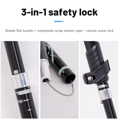 Hiking Walking Trekking Pole - Lightweight Aluminum Ergonomic EVA Handles, Telescopic, Collapsible, Ultralight For Hiking, Camping, Mountaining, Backpacking, Walking With Anti-shock (Red) — view 4