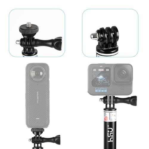 HSU 92cm/36.2" Extended Selfie Stick for GoPro Insta360 Osmo Action Cameras — view 4