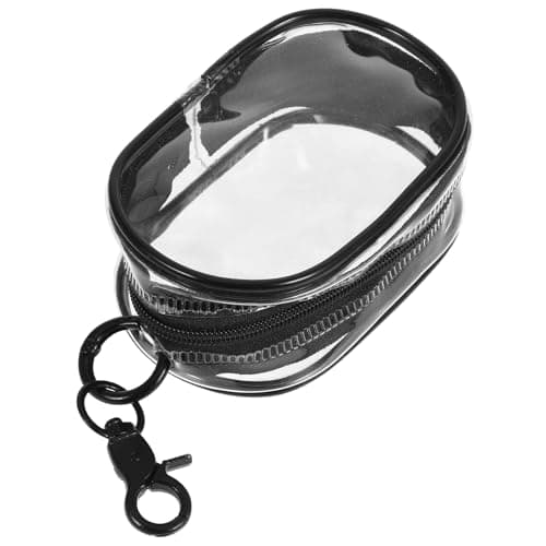 PHENOFICE Travel Hair Accessory Pouch with Lobster Clasp Zip Black Pvc