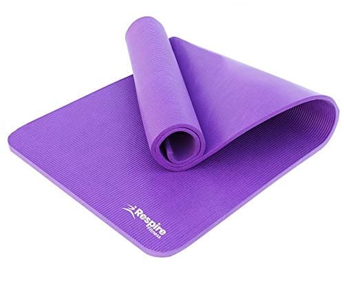 Respire Fitness Yoga Mat for Men and Women, 185 x 57 cm, Thick Cushion with Smooth and Ribbed Surfaces, Non-Slip Sweat Resistant Material for Pilates, Stretching, Fitness, and Meditation (Purple) — view 5