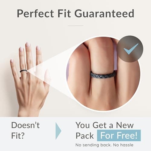 ThunderFit Silicone Rings for Her - Mix Women's Silicone Wedding Rings, 4.5 - 5 (15.70mm), Silicone, No Gemstone — view 2