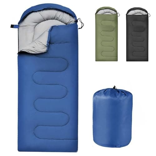 Sleeping Bag Ultralight Adult Compact Hooded Blanket, for 3-4 Seasons, 210cm x 75cm Small Packed Size, Water-resistant, Polyester, Thick and Warm, Snap Closure for Outdoor Camp Hike Travel (Navy Blue)