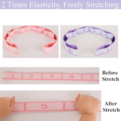 CEILIWEN Long Fabric Resistance Bands, Yoga Stretching Bands, Stretch Resistance Bands For Exercise, Stretch Straps for Physical Therapy, Yoga, Pilate, Fitness (2PCS 8 LOOP BANDS) — view 4