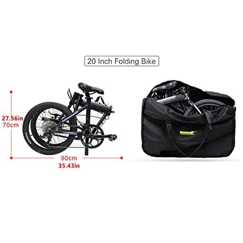 SUNELFFY 20inch Folding Bike Bag Bicycle Carry Bag Bike Travel Carrying Case Bike Transport Bag for Car Train Air Travel Portable — view 3