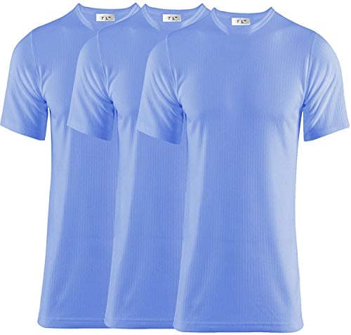 Thread Linens 3 Pack Mens Thermal T Shirt, Body Warmer Base Layer Underwear Top for Men Size S-XXL (Blue, M)
