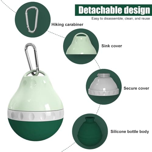 Dog Water Bottle,200ML Leakproof Pet Travel Bottle with Foldable Silicone Body & Hanging Buckle for Small Pets Outdoor Walking Hiking Travel — view 3