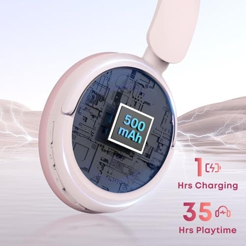 MMWOWARTS Bluetooth Headphones with Active Noise Cancelling (ANC), Wireless Over Ear Bluetooth Headsets with 35H Playtime, HiFi Stereo Foldable Headphones with Foam Ear Cups for Sports, Travel — view 4