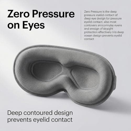 3D Weighted Sleep Mask for Men Women – 105g, Contoured Eye Blindfold — view 4