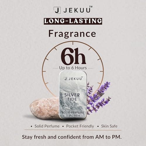 JEKUU Silver Tide Solid Perfume (12g) | Alcohol-Free, Pocket Perfume, Fresh Aquatic Ocean Scent with Bergamot & Orange Blossom, Long-Lasting, Travel Size Fragrance — view 4