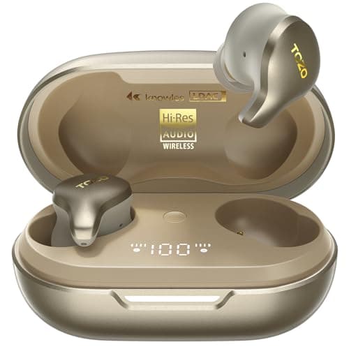 TOZO Golden X1 Wireless Earbuds Balanced Armature Driver and Hybrid Dynamic Driver, Bluetooth Headphones OrigX Pro, LDAC & Hi-Res Audio, Environment & Active Noise Cancellation Headset Champagne