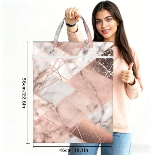 Gold Marble Travel Laundry Bag With Handle, 1 Pc Large Waterproof Dirty Clothes Bags With Zipper, Foldable Swimsuit Workout Bag Washable Wet Clothes Storage Organizer For Dorm — view 3