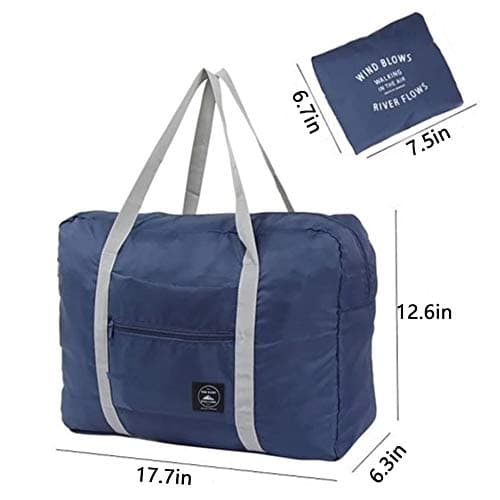 INVODA Foldable Travel Duffel Bag Holdall Bag Luggage for Sports Gym Water Resistant Nylon 32 Liter(Blue) — view 4