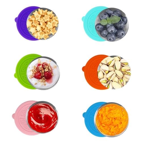 NbgrvB 304 Stainless Steel Sauce Containers 50ml, Leak-Proof Dip Cups with for Soft Silicone Lids, Portable Condiment Pots Travel, Camping, 6 Pack — view 2