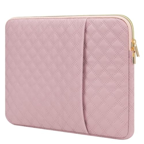 Songbala Laptop Sleeve 13-14 Inch Cover Protective Case Compatible with 14” MacBook Pro M3/M2/M1 13-14” Chromebook Notebook Computer, Slim Waterproof Padded Case with Pocket, Pink