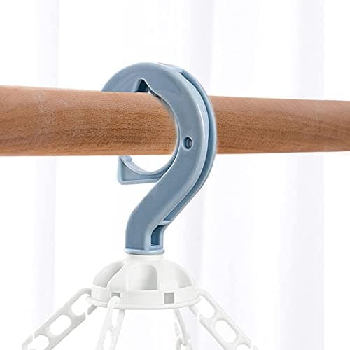 hautllaif Clothes Drying Hanger with 32 Clips, Foldable, Blue — view 4