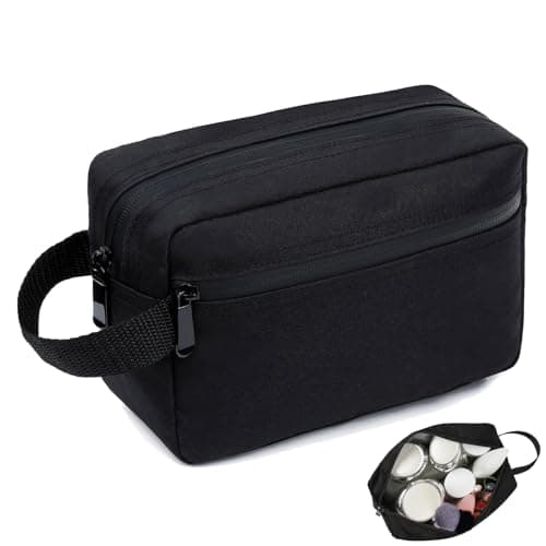 Travel Toiletry Bag for Women and Men, Mens Wash Bag, Mens Toiletry Bags, Toiletry Bag Men, for Cosmetics Brushes Tools, Travel Essentials(Black)