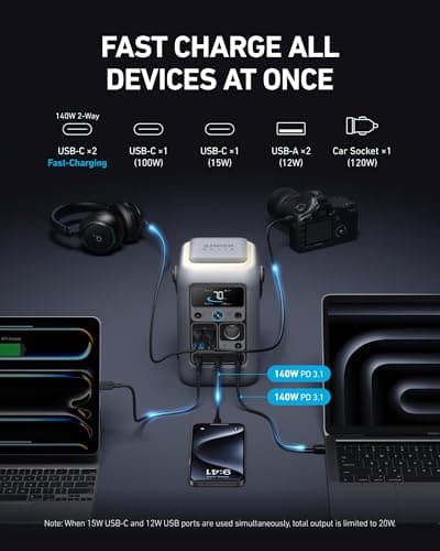 Anker SOLIX C300 DC, 288Wh 300W DC Power Bank, Portable Power Station — view 3