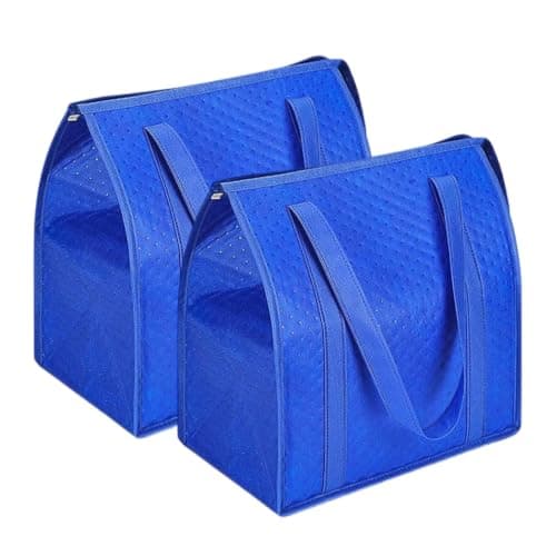 Nkmifeg Insulated Shopping Bags for Food with Leakproof Zipper Seal 2 Pack