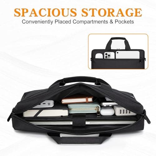 HEDUGO Laptop Bag Case 15.6 Inch Computer Sleeve Messenger Bag with Adjustable Shoulder Strap Briefcase Carry Case for Men Women to Work School Travel,Fit 14 to 16 Inch Laptops — view 2