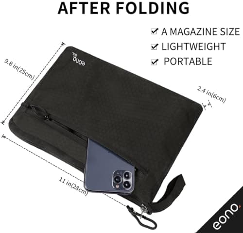 Eono 90L Foldable Travel Duffle Bag Hold All Travel Luggage Bag Holiday Bag with Multi-Pockets for Women Men (Black) — view 5