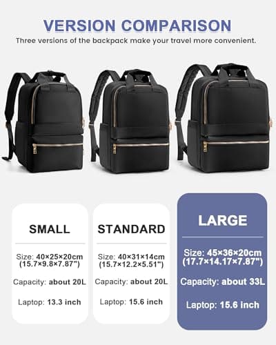 wepadre Travel Backpack for Women Men Carry on Backpack for Travel Backpack Carry on Flight Approved, Black & Gold, Standard, Vacation — view 5
