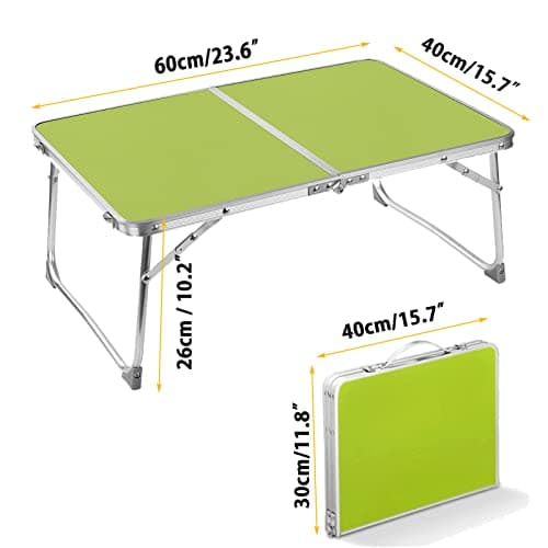 Portable Aluminium Small Folding Camping Table 60x40x26cm, Lightweight Personal Beach Table for Sand, Outdoor Dining Table for Picnic, Camp, Beach, Fishing, BBQ, Mini Bike Hike Camping Accessories — view 3