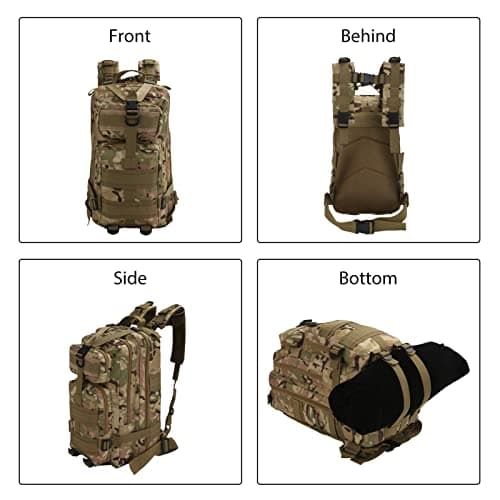 XJYMCOM 30L Tactical Backpack Capacity Rucksacks Assault Pack Polyester — view 5