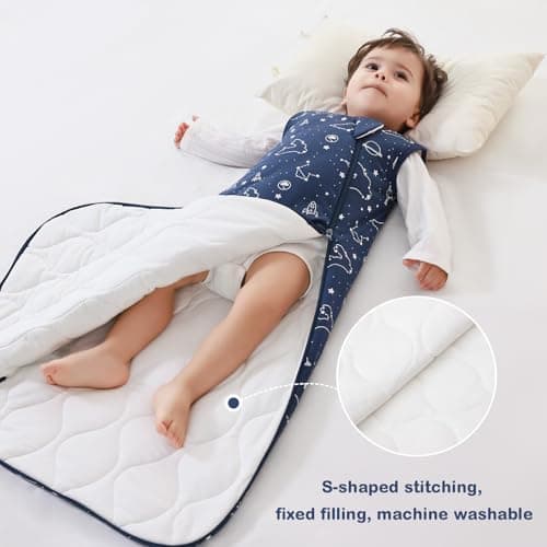 Mosebears Baby Sleeping Bag 2.5 Tog,bamboo Wniter Sleeping Bag Toddler Wearable Blanket for Infant Toddler,Super soft and warm(18-36 months) — view 6