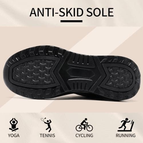 Womens Walking Trainers Orthopedic Walking Shoes Air Cushion Lightweight Walking Shoes Breathable Running Sneakers Rocker Sole Shoes Non Slip Sports Shoes Womens Gym Training Shoes Black — view 4