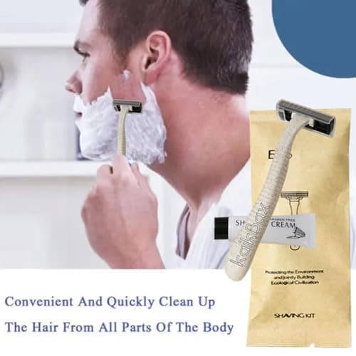 10Pack Luxury Individually Wrapped Hotel Disposable Razors Kit With Shave Cream; Eco-Friendly Travel Razor Toiletries Amenities; Multipurpose Guest Shaving Razor Set for Home Hotel Travel — view 6