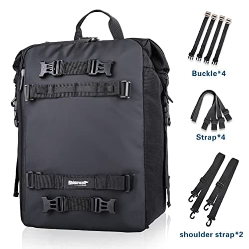 Rhinowalk Motor Pannier Bag 30L Multifunctional Waterproof Rear Rack Trunk Motorcycle Seat Bag Motorbike Saddle Bag Professional Motor Accessories-Black — view 4