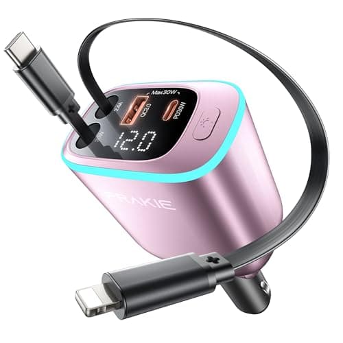 Fast Retractable Car Charger 4in1 Car Phone Charger for iPhone iPad Android